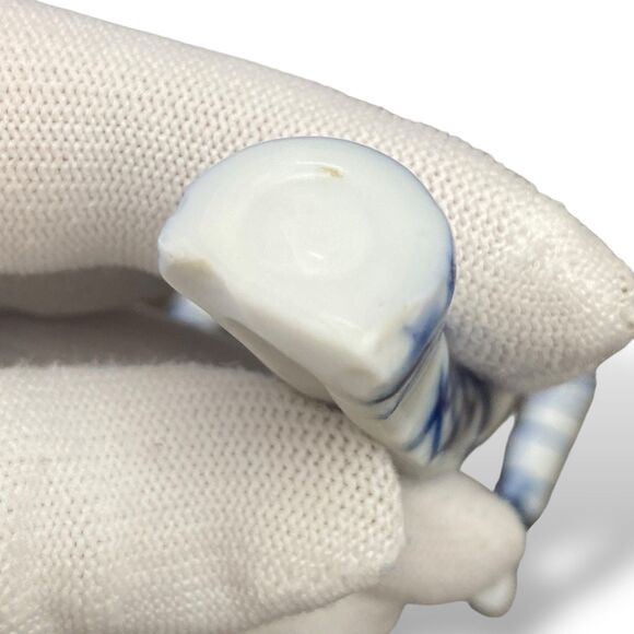 Japanese Blue & White Porcelain Ceramic Chopstick Rests Set of 6 Bamboo Pattern - Picture 4 of 5